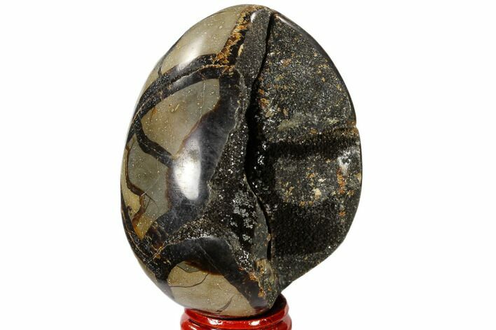 Septarian Dragon Egg Geode - Black Crystals #118727
